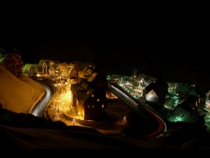 Baqueira Beret. Carretera nocturna zona 1500 